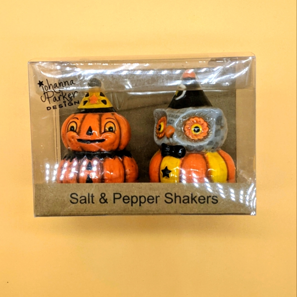 Joanna Parker Pumpkin Owl Salt and Pepper Shakers
